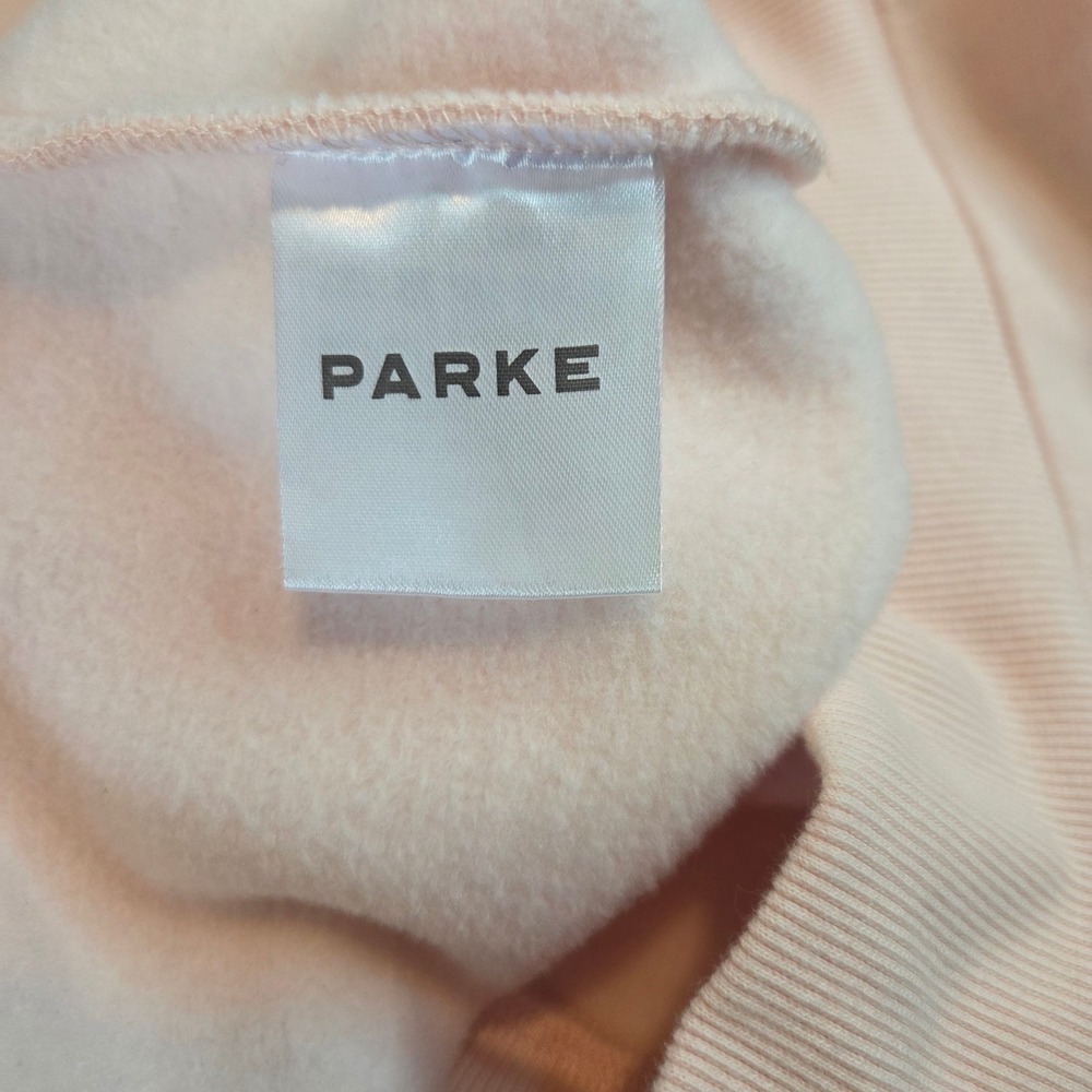 Parke Heart Varsity Mockneck Peony Denim Pink Sweatshirt XXL - Picture 5 of 7